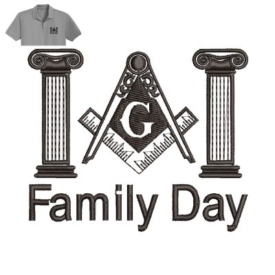 Family Day Embroidery logo for Polo Shirt.