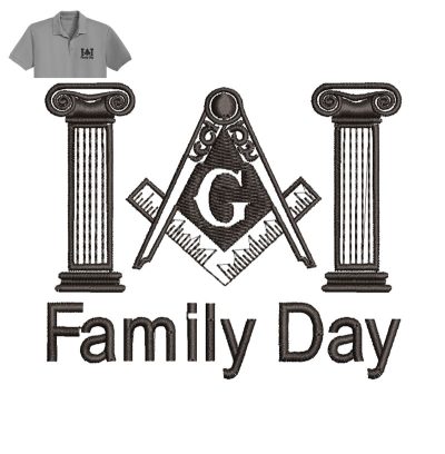 Family Day Embroidery logo for Polo Shirt.