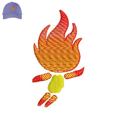 Fire Man Embroidery logo for Cap.