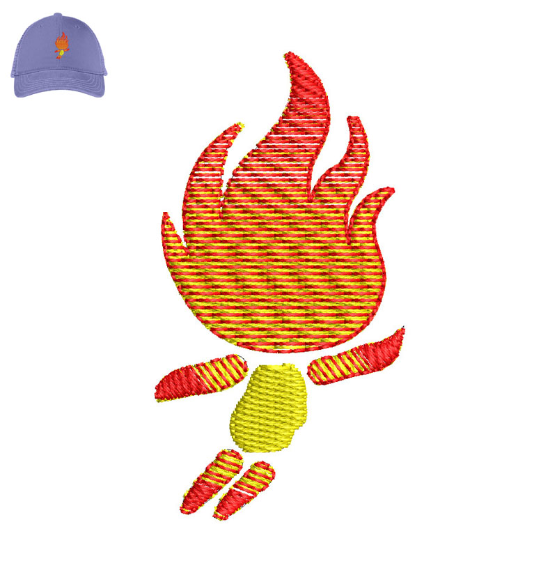 Fire Man Embroidery logo for Cap.