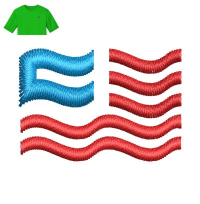 Flag Embroidery logo for T Shirt.