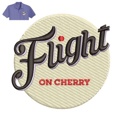 Flight On Cherry Embroidery logo for Polo Shirt.