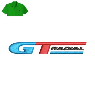 GT Radial Embroidery logo for Polo Shirt.