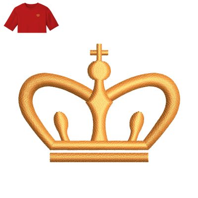 Golden Crown Embroidery logo for T Shirt.