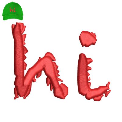 HI Letter 3d Puff Embroidery logo for Cap.