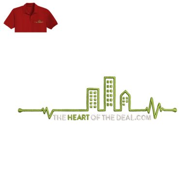 Heartbeat Embroidery logo for Polo Shirt.