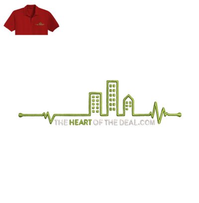 Heartbeat Embroidery logo for Polo Shirt.
