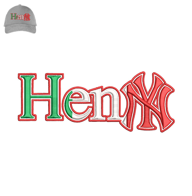 Henny 3d Puff Embroidery logo for Cap.