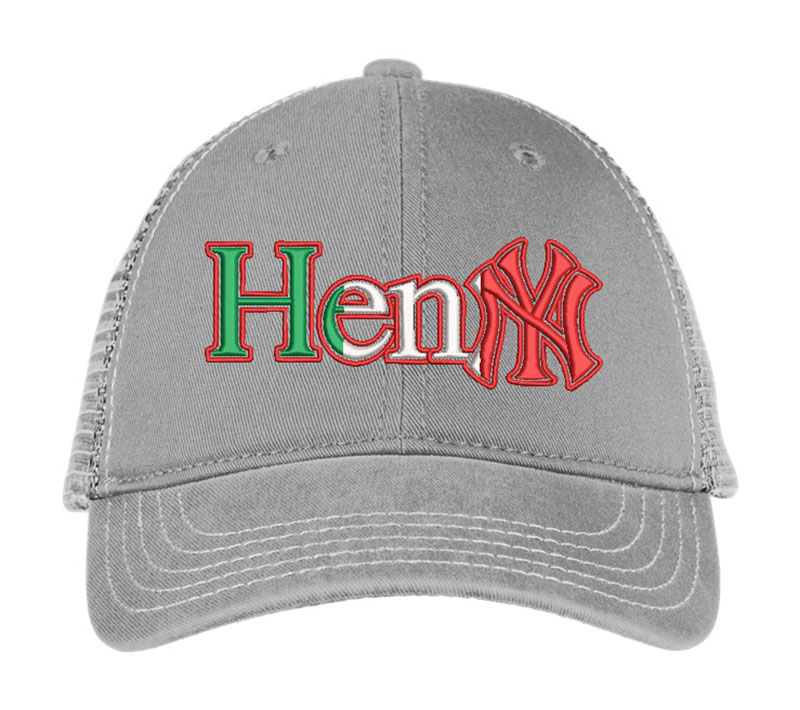Henny 3d Puff Embroidery logo for Cap.