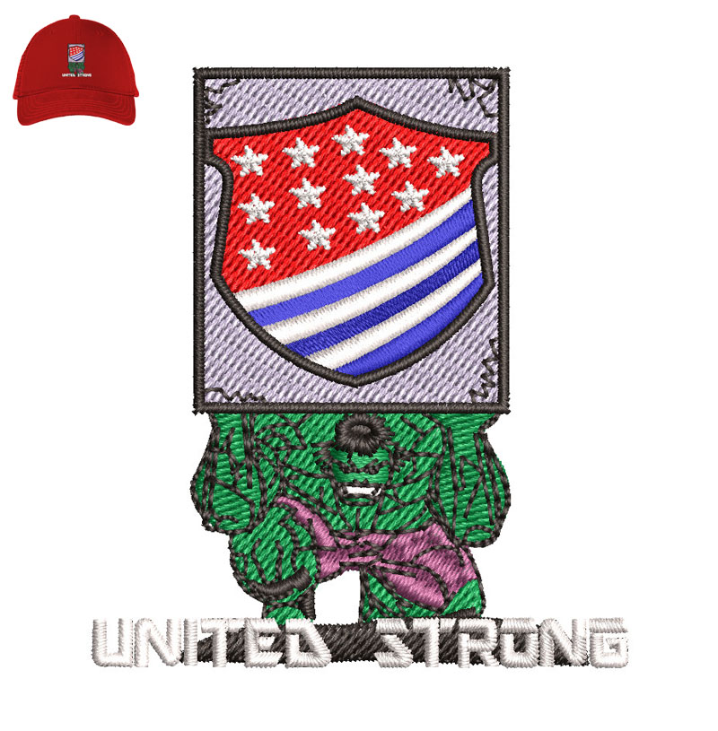 Hulk United Strong Embroidery logo for Cap.