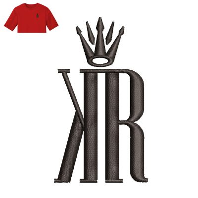 KR Letter Embroidery logo for T Shirt.