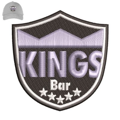 Kings Bar 3d Puff Embroidery logo for Cap.