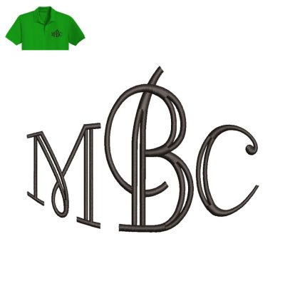 Letter MBC Embroidery logo for Polo Shirt.