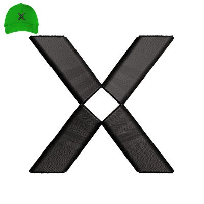 Letter X 3d Puff Embroidery logo for Cap.