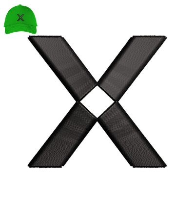 Letter X 3d Puff Embroidery logo for Cap.