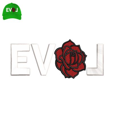Love Rose 3d Puff Embroidery logo for Cap.
