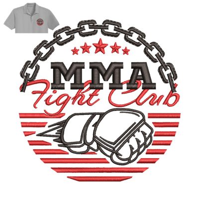 MMA Fight Club Embroidery logo for Polo Shirt.