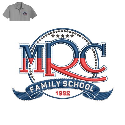 MRC Family School Embroidery logo for Polo Shirt.