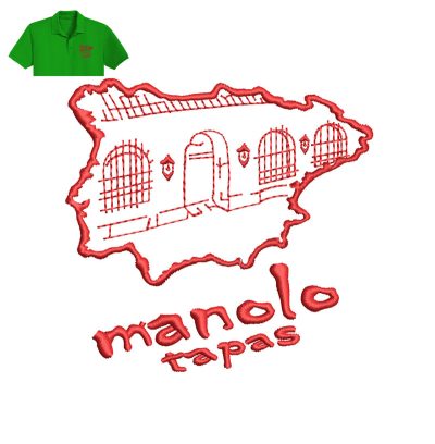 Manolo Tapas Embroidery logo for Polo Shirt.