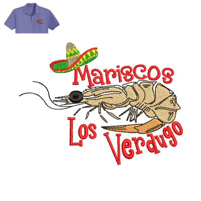 Mariscos Los Verdugo Embroidery logo for Polo Shirt.