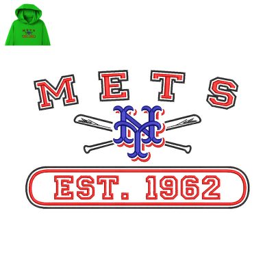 Mets Embroidery logo for Hoodie.