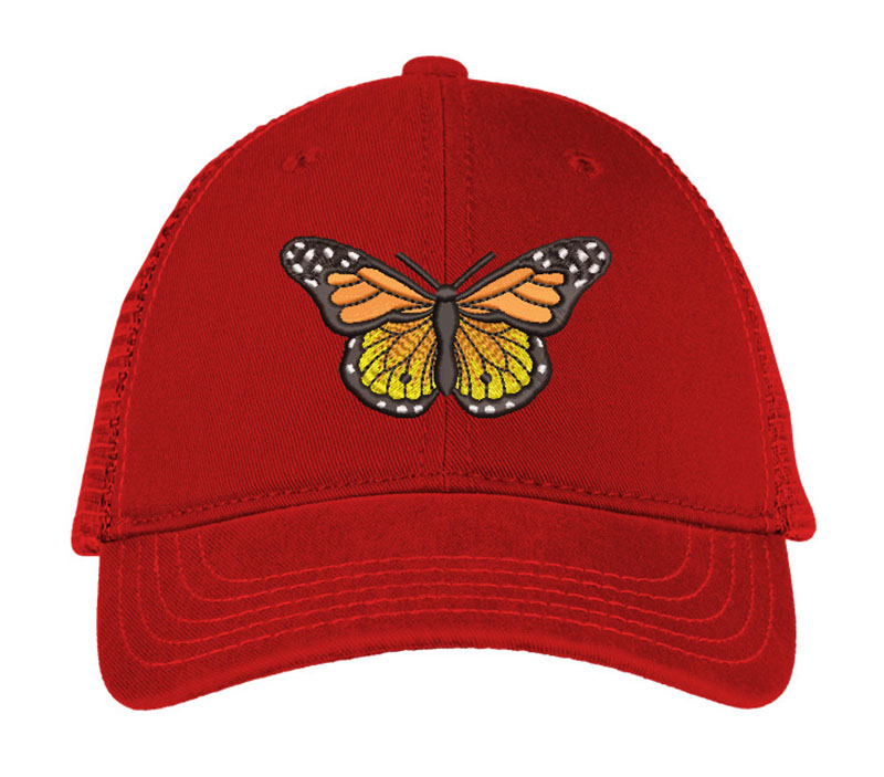 Monarch Butterfly Embroidery logo for Cap.