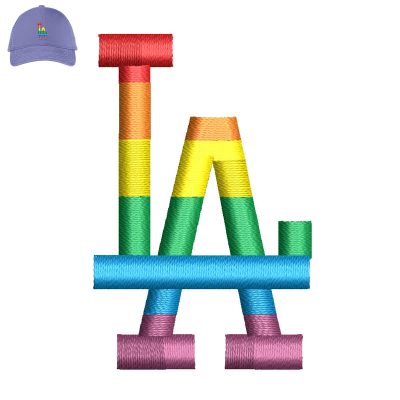 Multi Colour LA Embroidery logo for Cap.