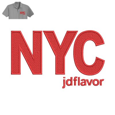 NYC Jdflavor Embroidery logo for Polo Shirt.