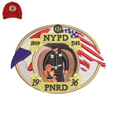 Nypd Pnrd Flag Embroidery logo for Cap.