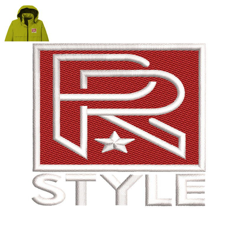 PR Style Embroidery logo for Jacket.