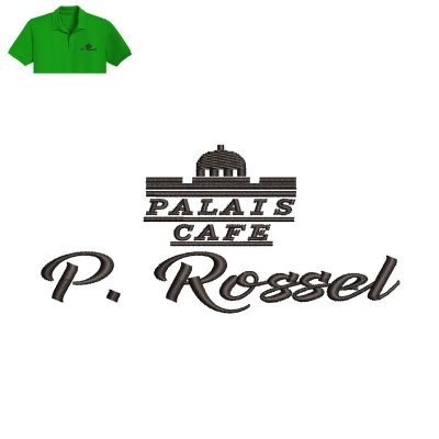Palais Cafe Embroidery logo for Polo Shirt.