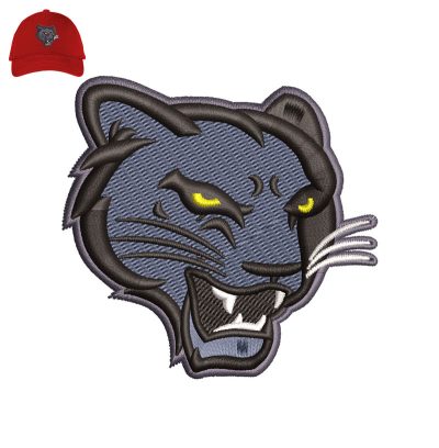 Panther Head Stock Embroidery logo for Cap.