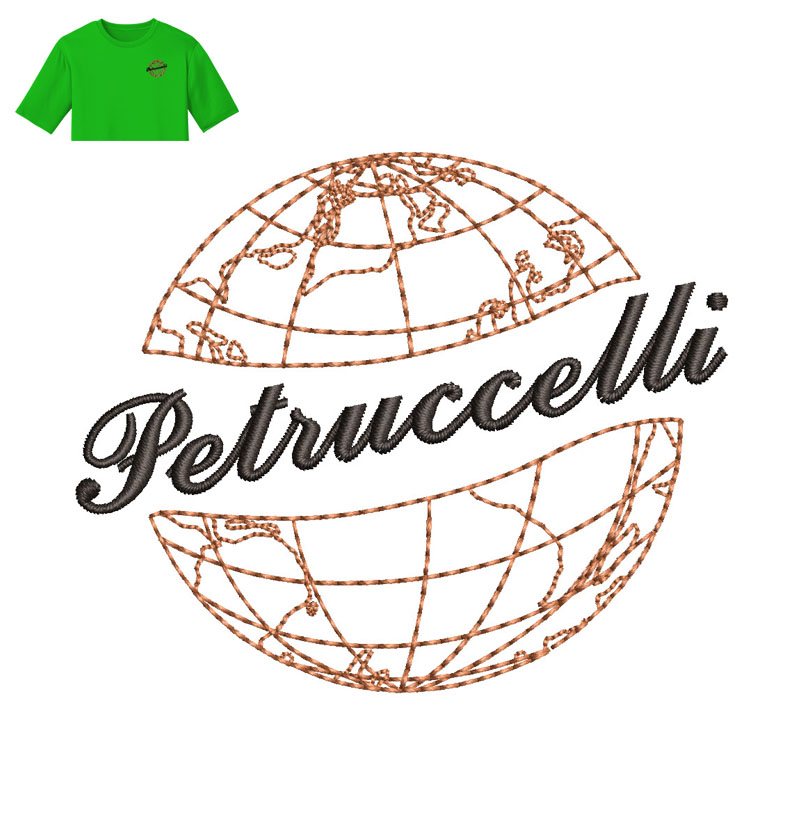 Petruccelli Embroidery logo for T Shirt.