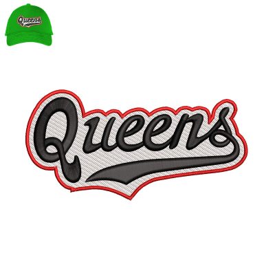 Queens 3d Puff Embroidery logo for Cap.