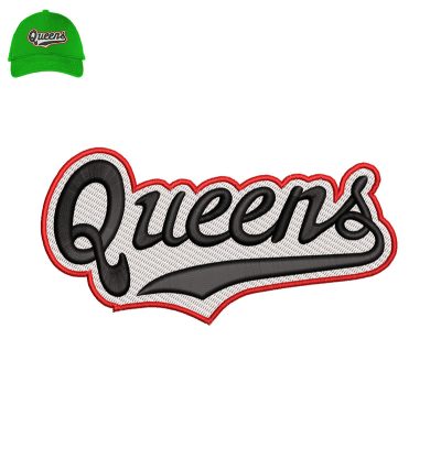 Queens 3d Puff Embroidery logo for Cap.