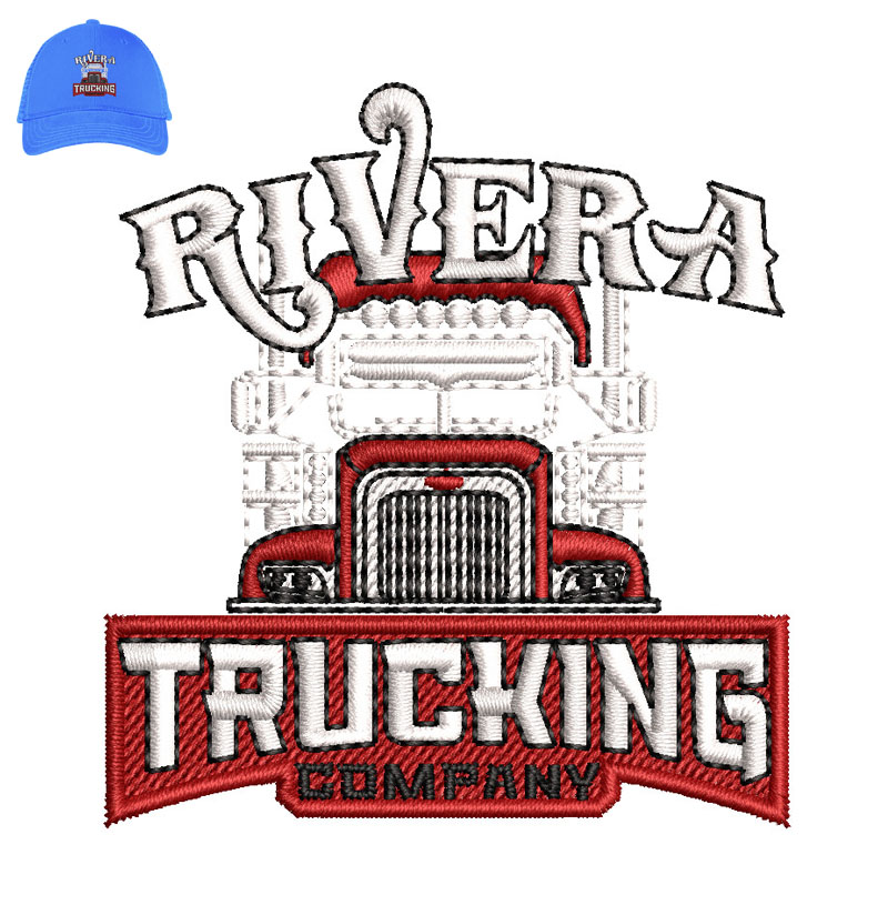 Rivera Trucking Embroidery logo for Cap.