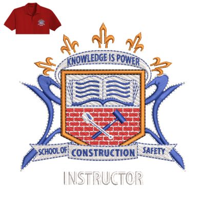 School Of Construction Safety Embroidery logo for Polo Shirt.