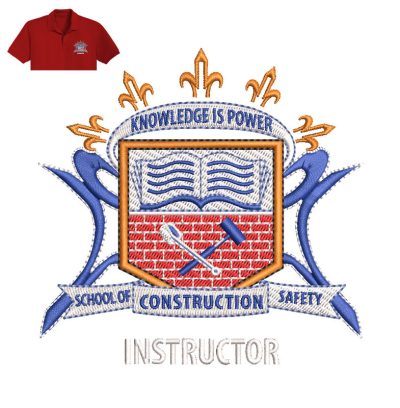 School Of Construction Safety Embroidery logo for Polo Shirt.