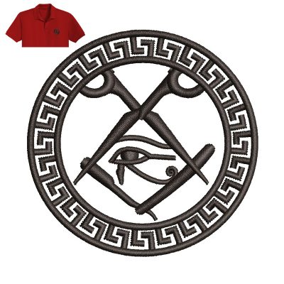 Scissor And Eye Embroidery logo for Polo Shirt.