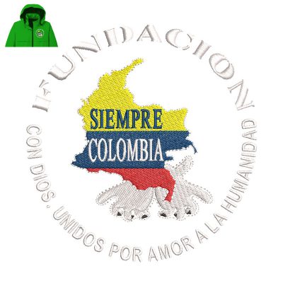 Siempre Colombia Embroidery logo for Jacket.
