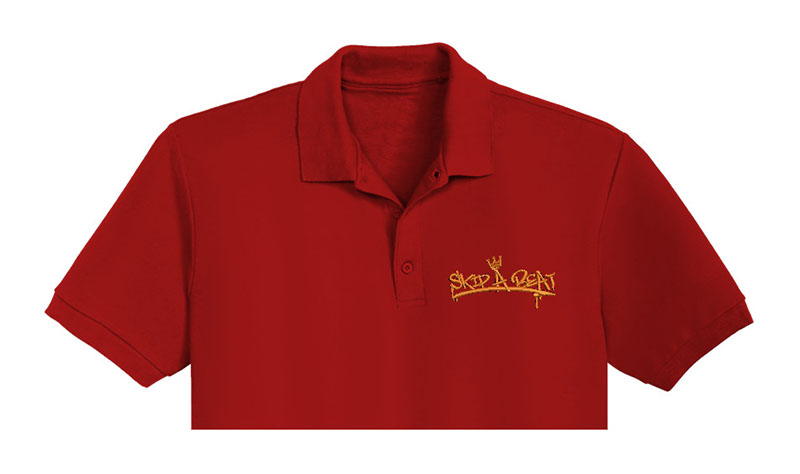 Skip A Beat Embroidery logo for Polo Shirt.