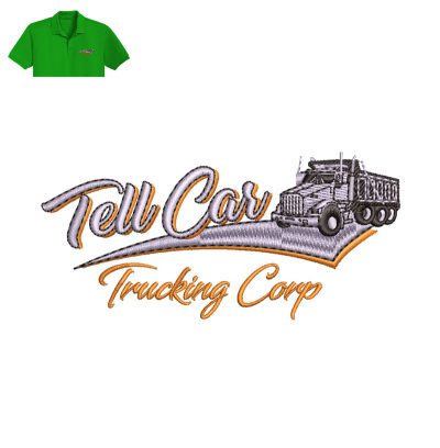 Tell Car Embroidery logo for Polo Shirt.