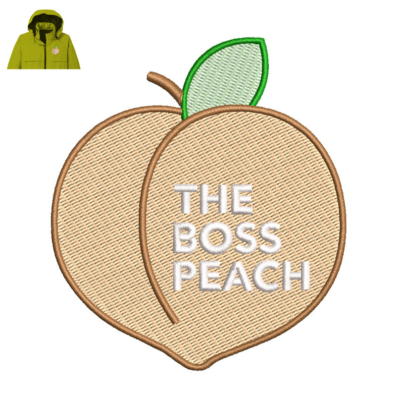The Boss Peach Embroidery logo for Jacket.