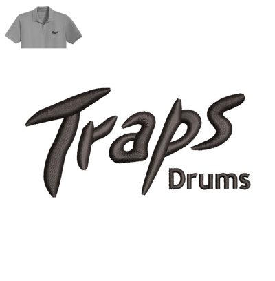 Traps Drums Embroidery logo for Polo Shirt.