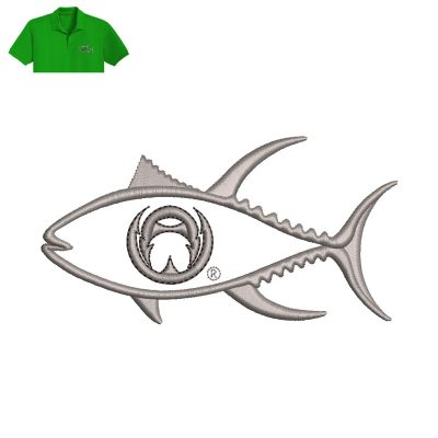 Tuna Fish Embroidery logo for Polo Shirt.