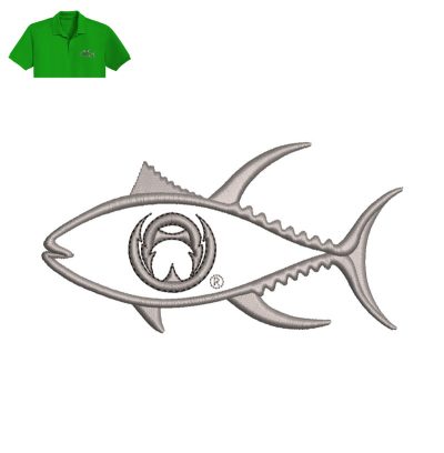 Tuna Fish Embroidery logo for Polo Shirt.