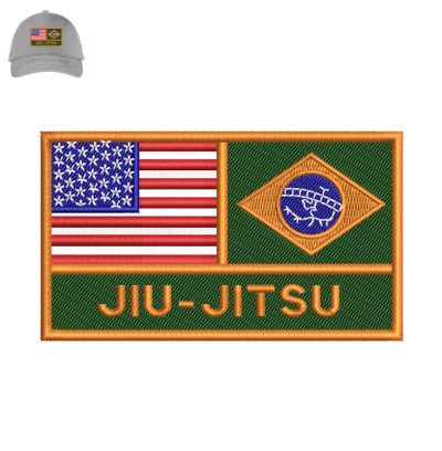 USA America Brazil Jiu Jitsu Flag Embroidery logo for Cap.