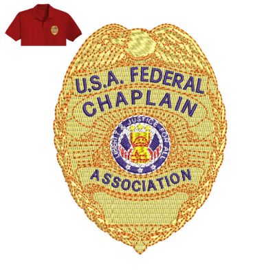 USA Federal Chaplain Embroidery logo for Polo Shirt.