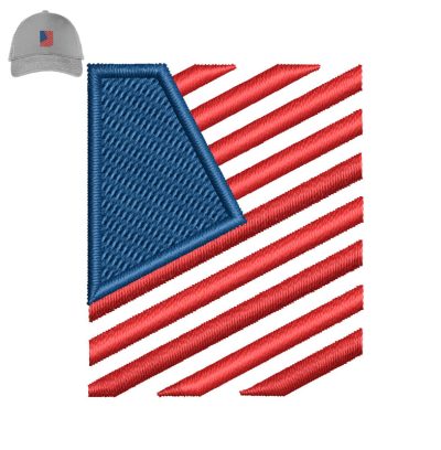 United States Flag Embroidery logo for Cap.