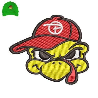 Angry Cartoon Embroidery logo for Cap.